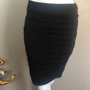 Black band aid fit stretch layered skirt